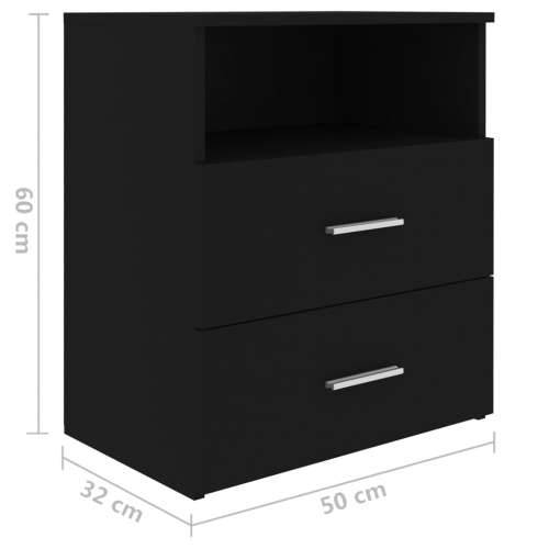 Noćni ormarić crni 50 x 32 x 60 cm - Crna 1 Cijena
