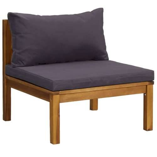 Modularna srednja sofa s tamnosivim jastucima bagremovo drvo Cijena