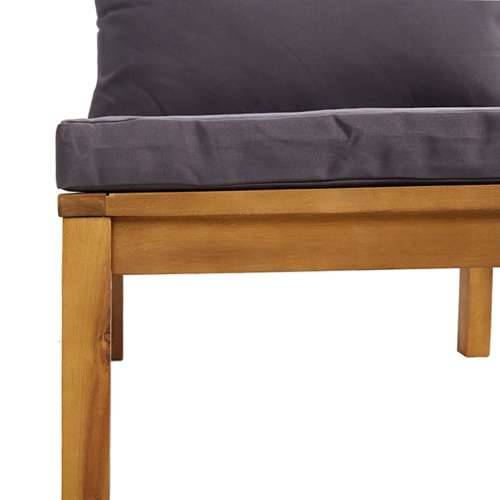 Modularna srednja sofa s tamnosivim jastucima bagremovo drvo Cijena