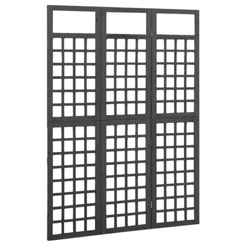 Sobna pregrada / rešetka s 3 panela od jelovine 121x180 cm crna Cijena
