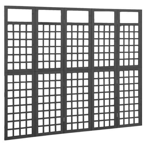 Sobna pregrada / rešetka s 5 panela jelovina 201,5x180 cm crna Cijena