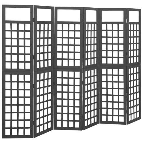 Sobna pregrada / rešetka sa 6 panela jelovina 242,5x180 cm crna