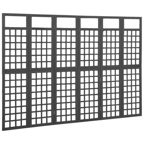 Sobna pregrada / rešetka sa 6 panela jelovina 242,5x180 cm crna Cijena