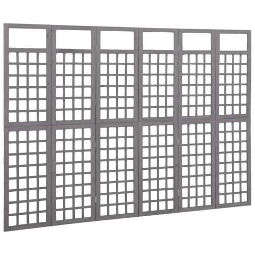 Sobna pregrada / rešetka sa 6 panela jelovina 242,5x180 cm siva Cijena