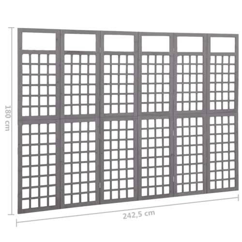 Sobna pregrada / rešetka sa 6 panela jelovina 242,5x180 cm siva Cijena
