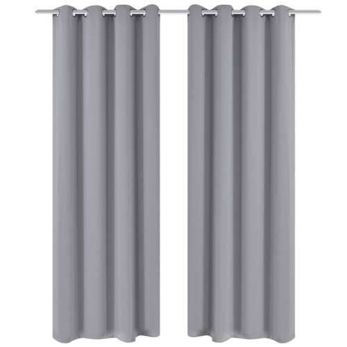 Zavjesa za Zamračivanje s Metalnim Prstenovima 270x245 cm Siva - Siva 270 x 245 cm 1 Cijena