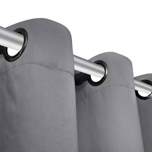 Zavjesa za Zamračivanje s Metalnim Prstenovima 270x245 cm Siva - Siva 270 x 245 cm 1 Cijena