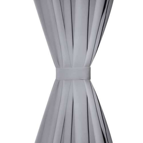 Zavjesa za Zamračivanje s Metalnim Prstenovima 270x245 cm Siva - Siva 270 x 245 cm 1 Cijena