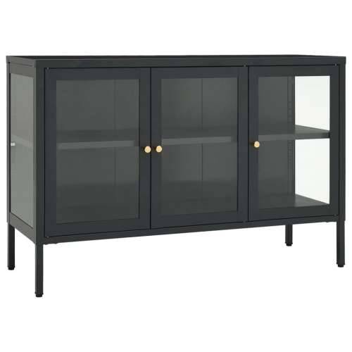 Komoda antracit 105 x 35 x 70 cm od čelika i stakla - Antracit 1 Cijena
