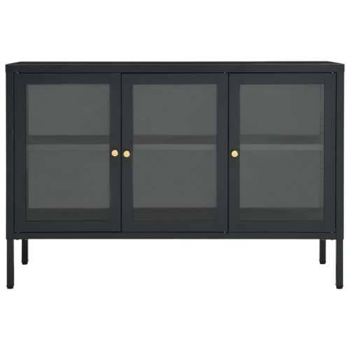 Komoda antracit 105 x 35 x 70 cm od čelika i stakla - Antracit 1 Cijena