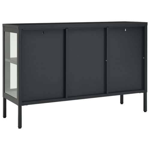 Komoda antracit 105 x 35 x 70 cm od čelika i stakla - Antracit 1 Cijena
