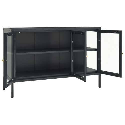 Komoda antracit 105 x 35 x 70 cm od čelika i stakla - Antracit 1 Cijena