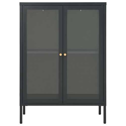 Komoda antracit 75 x 35 x 105 cm od čelika i stakla Antracit 1 Cijena