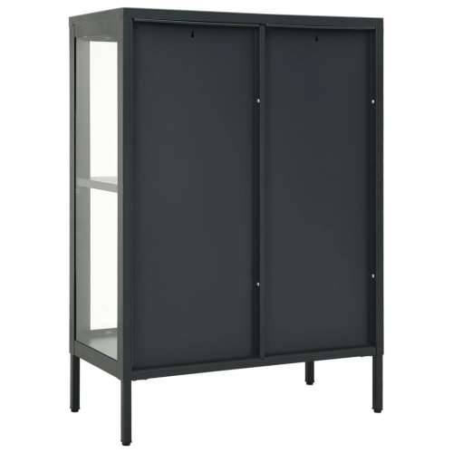Komoda antracit 75 x 35 x 105 cm od čelika i stakla Antracit 1 Cijena