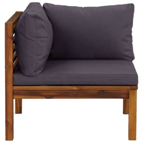 Modularna kutna sofa s tamnosivim jastucima bagremovo drvo Cijena