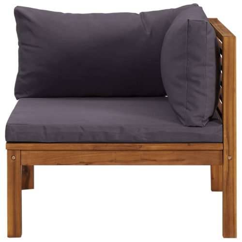 Modularna kutna sofa s tamnosivim jastucima bagremovo drvo Cijena