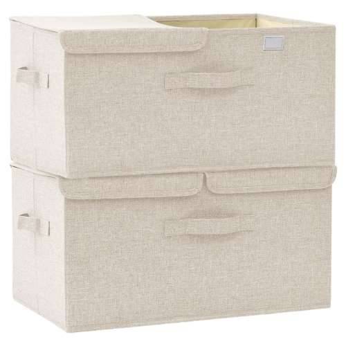 Kutije za pohranu 2 kom od tkanine 50 x 30 x 25 cm krem Cijena