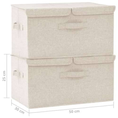 Kutije za pohranu 2 kom od tkanine 50 x 30 x 25 cm krem Cijena