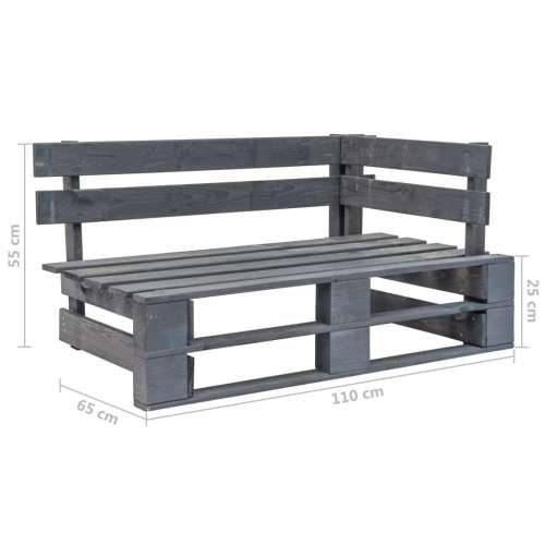 Kutna vrtna sofa od paleta od sivo impregnirane borovine - Bež 1 kutna sofa Siva Cijena