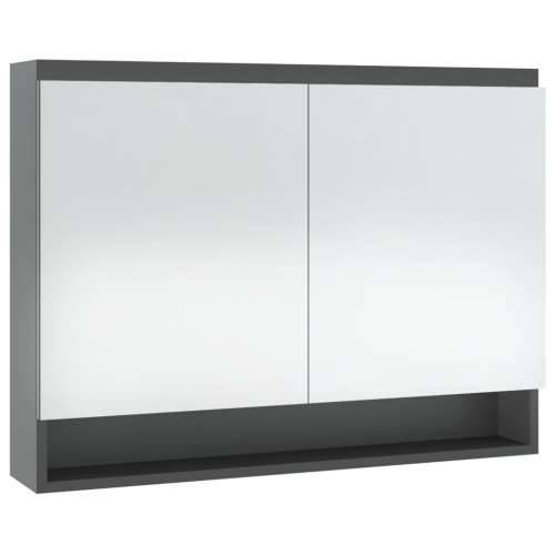 Kupaonski ormarić s ogledalom 80 x 15 x 60 cm MDF sivi - Siva 1 Cijena