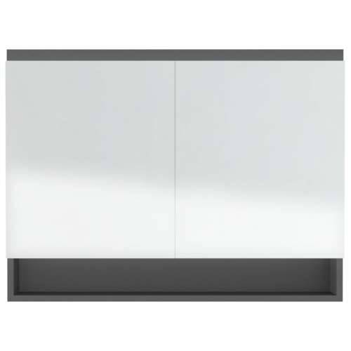 Kupaonski ormarić s ogledalom 80 x 15 x 60 cm MDF sivi - Siva 1 Cijena
