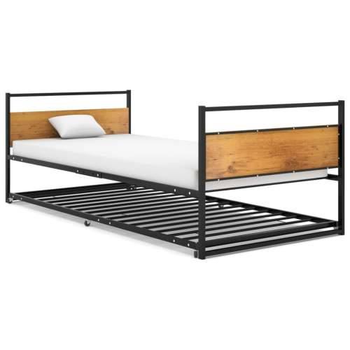 Okvir kreveta na razvlačenje crni metalni 90 x 200 cm Cijena