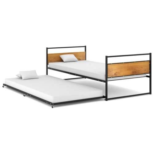 Okvir kreveta na razvlačenje crni metalni 90 x 200 cm Cijena