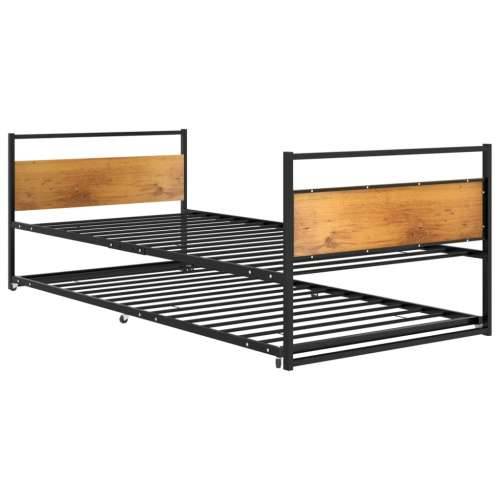 Okvir kreveta na razvlačenje crni metalni 90 x 200 cm Cijena