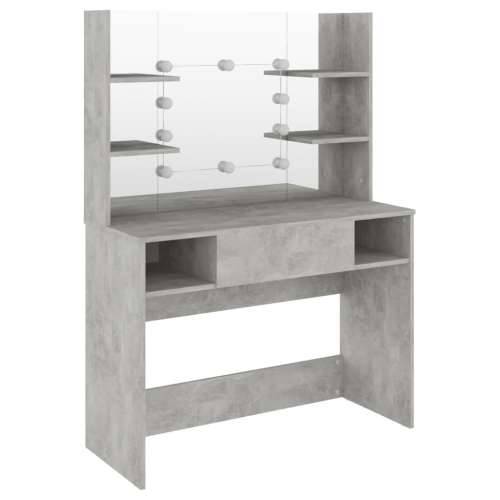 Stolić za šminkanje LED 100 x 40 x 135 cm MDF siva boja betona - Beton siva 1 Cijena