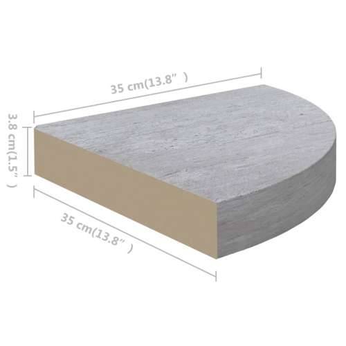Kutna zidna polica siva boja betona 35 x 35 x 3,8 cm MDF - Beton siva 35 x 35 x 3.8 cm 1 Cijena