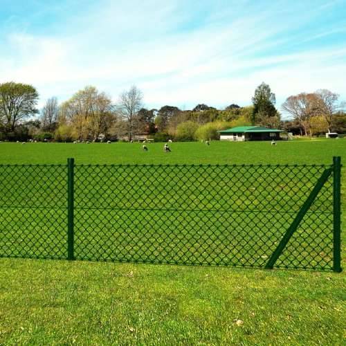 Žičana ograda sa stupovima i šiljcima čelična 1,25 x 25 m - Zelena 25 x 1.25 m 1 Cijena