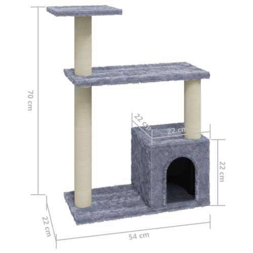 Penjalica za mačke - Kuća za mačke - Grebalica sa stupovima za grebanje svjetlosiva 70 cm - Svjetlosiva 70 cm Cijena