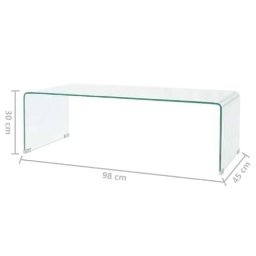 Stolić za kavu od kaljenog stakla 98 x 45 x 30 cm prozirni Cijena