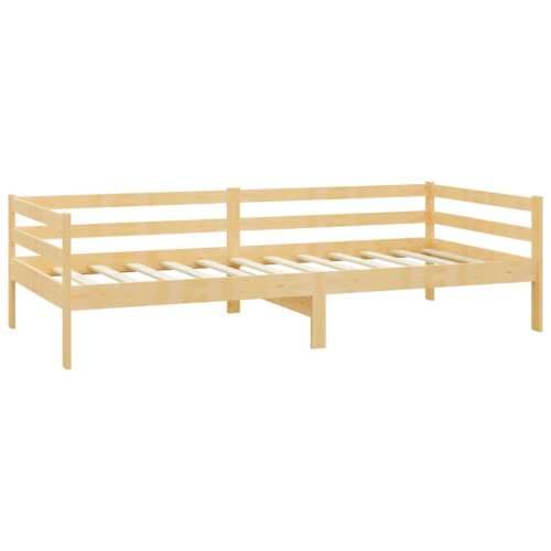 Dnevni ležaj s madracem 90 x 200 cm od masivne borovine - Smeđa Cijena
