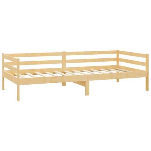 Dnevni ležaj s madracem 90 x 200 cm od masivne borovine - Smeđa Cijena