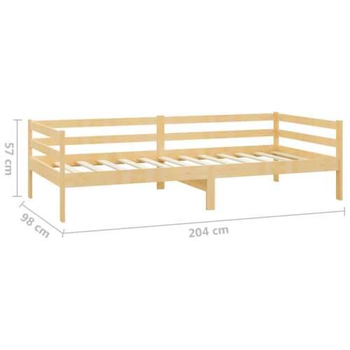 Dnevni ležaj s madracem 90 x 200 cm od masivne borovine - Smeđa Cijena