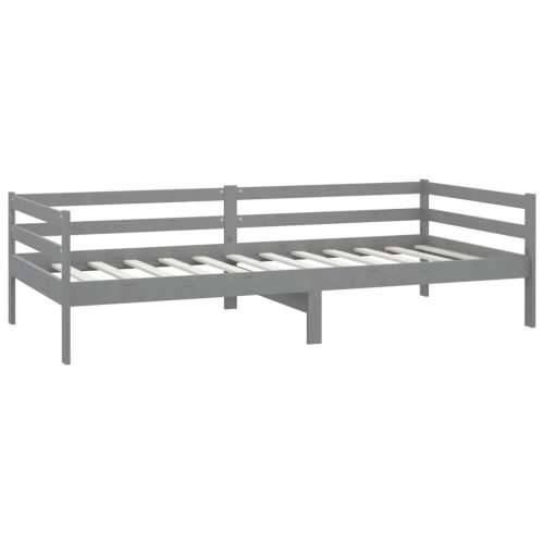 Dnevni ležaj s madracem 90 x 200 cm sivi od masivne borovine Siva Cijena