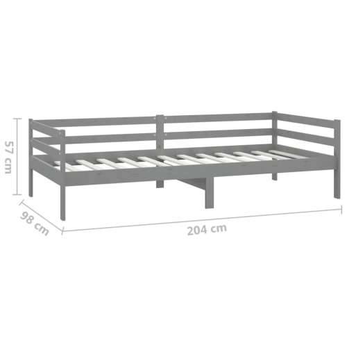 Dnevni ležaj s madracem 90 x 200 cm sivi od masivne borovine Siva Cijena