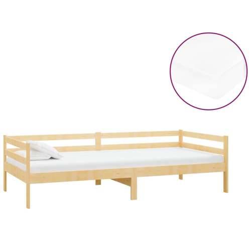 Dnevni ležaj s madracem 90 x 200 cm od masivne borovine Smeđa Cijena