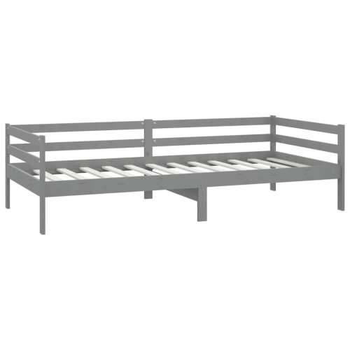Dnevni ležaj s madracem 90 x 200 cm sivi od masivne borovine Siva Cijena