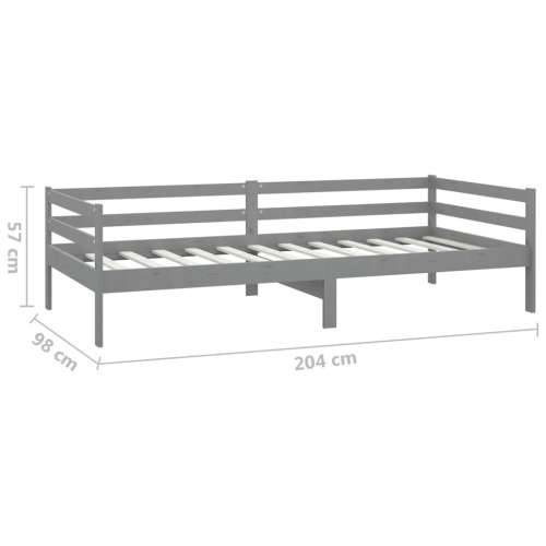 Dnevni ležaj s madracem 90 x 200 cm sivi od masivne borovine Siva Cijena