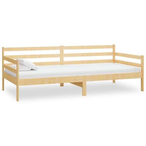 Dnevni ležaj s madracem 90 x 200 cm od masivne borovine - Smeđa Cijena