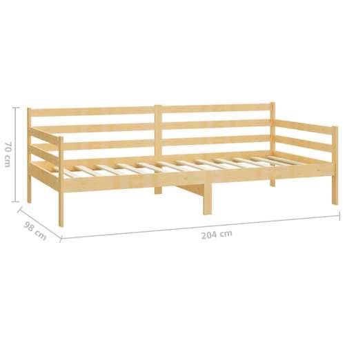 Dnevni ležaj s madracem 90 x 200 cm od masivne borovine - Smeđa Cijena