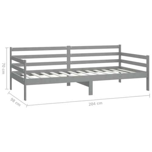 Dnevni ležaj s madracem 90 x 200 cm sivi od masivne borovine - Siva Cijena