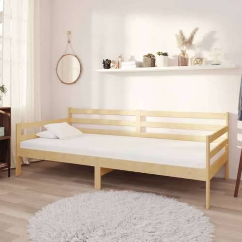 Dnevni ležaj s madracem 90 x 200 cm od masivne borovine - Smeđa Cijena