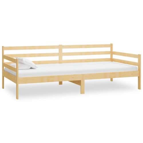 Dnevni ležaj s madracem 90 x 200 cm od masivne borovine - Smeđa Cijena