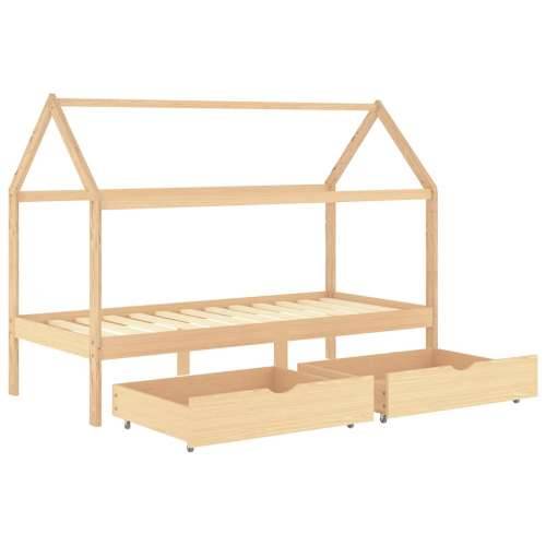 Okvir za dječji krevet s ladicama 90 x 200 cm od borovine  - Smeđa 90 x 200 cm 2 ladice Cijena