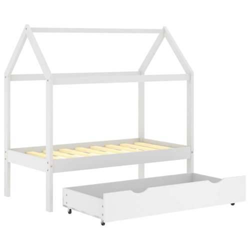 Okvir za dječji krevet s ladicom bijeli 70 x 140 cm od borovine - Bijela 70 x 140 cm 1 ladicom Cijena