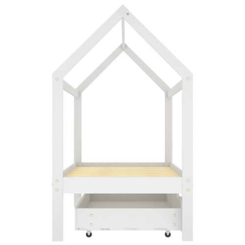 Okvir za dječji krevet s ladicom od borovine bijeli 80 x 160 cm - Bijela 80 x 160 cm 1 ladicom Cijena