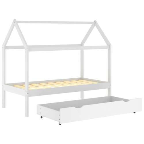 Okvir za dječji krevet s ladicom od borovine bijeli 80 x 160 cm - Bijela 80 x 160 cm 1 ladicom Cijena